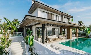 Elegantes y modernas villas de nueva construcción en venta con vistas panorámicas cerca del golf en el valle de Mijas en la Costa del Sol 49062 