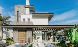 Elegantes y modernas villas de nueva construcción en venta con vistas panorámicas cerca del golf en el valle de Mijas en la Costa del Sol 49065 