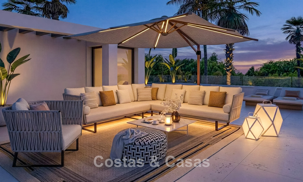 Elegantes y modernas villas de nueva construcción en venta con vistas panorámicas cerca del golf en el valle de Mijas en la Costa del Sol 795610