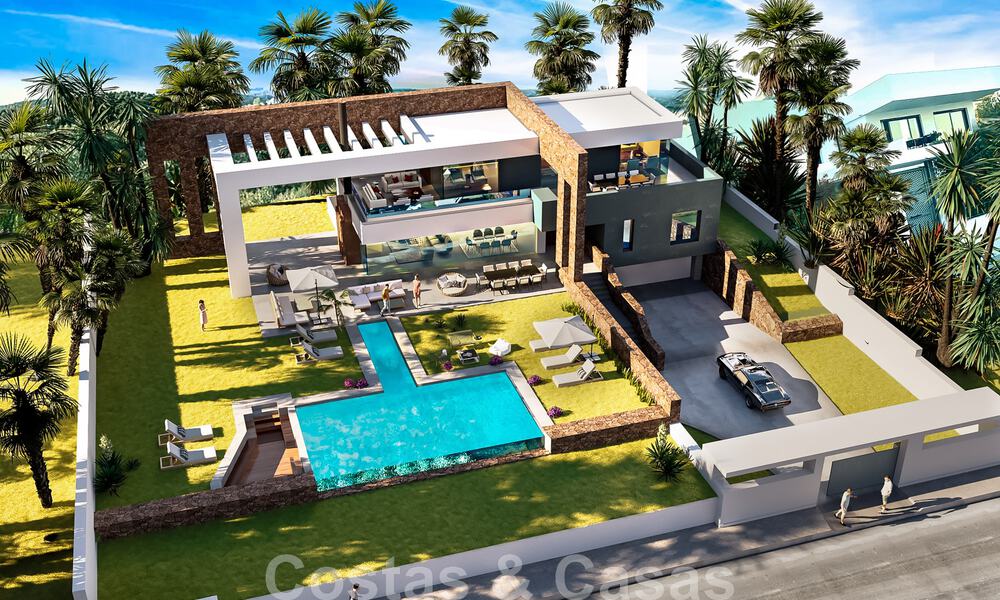 Parcela + villa en un proyecto residencial de lujo en venta en una urbanización en Manilva, Costa del Sol 46468