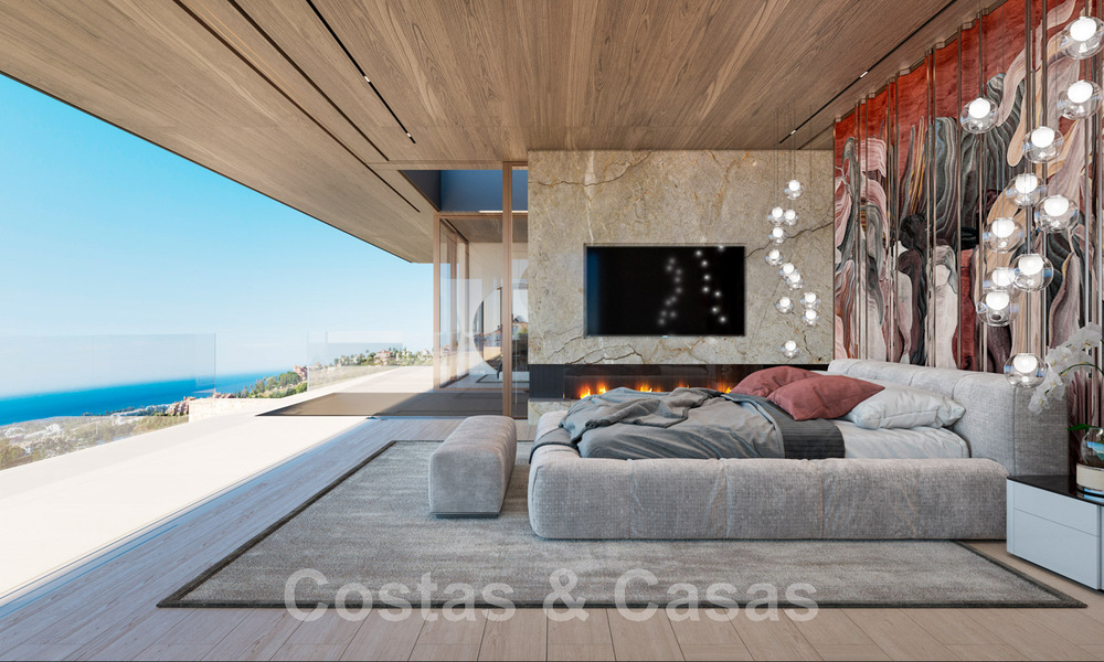 Majestuosa y contemporánea villa de nueva construcción en venta con sublimes vistas al mar en las colinas de La Quinta en Benahavis - Marbella 46439