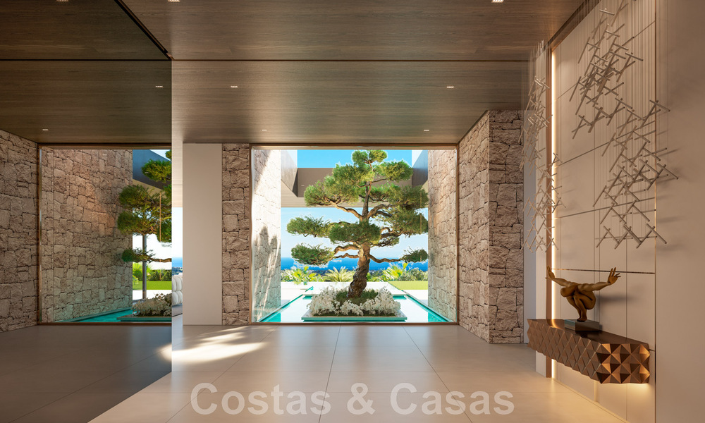 Majestuosa y contemporánea villa de nueva construcción en venta con sublimes vistas al mar en las colinas de La Quinta en Benahavis - Marbella 46450
