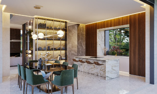 Nueva villa de diseño en venta con arquitectura moderna e impresionantes vistas al mar en la codiciada Milla de Oro de Marbella 47089 