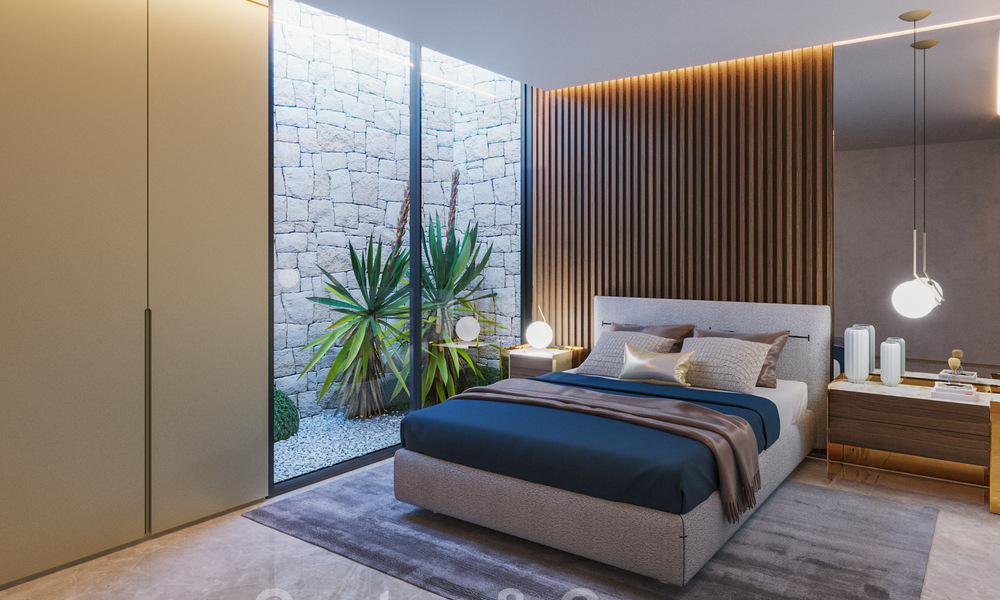 Nueva villa de diseño en venta con arquitectura moderna e impresionantes vistas al mar en la codiciada Milla de Oro de Marbella 47094