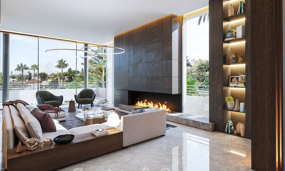 Nueva villa de diseño en venta con arquitectura moderna e impresionantes vistas al mar en la codiciada Milla de Oro de Marbella 47096