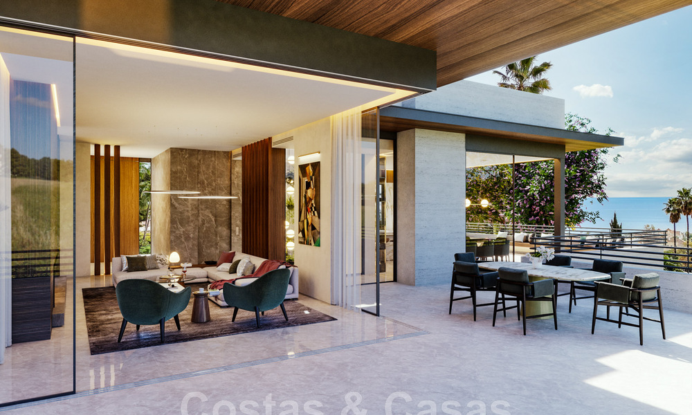 Nueva villa de diseño en venta con arquitectura moderna e impresionantes vistas al mar en la codiciada Milla de Oro de Marbella 47110