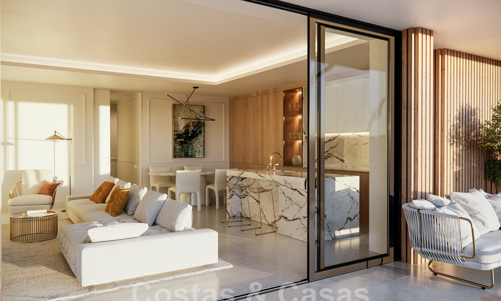 Apartamentos de lujo de nueva construcción en venta a un paso de la playa en el centro de Marbella 46858