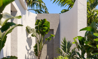Villa de diseño escandinavo en venta, totalmente renovada con un diseño elegante en la zona residencial de Nueva Andalucía, Marbella 47486 
