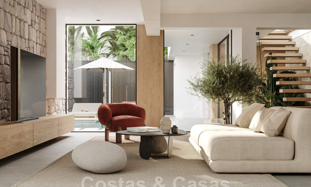Villa de diseño escandinavo en venta, totalmente renovada con un diseño elegante en la zona residencial de Nueva Andalucía, Marbella 47492