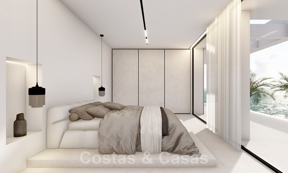 Nueva villa de diseño en venta con vistas panorámicas al mar en zona tranquila a poca distancia de la playa en Manilva, Costa del Sol 48060