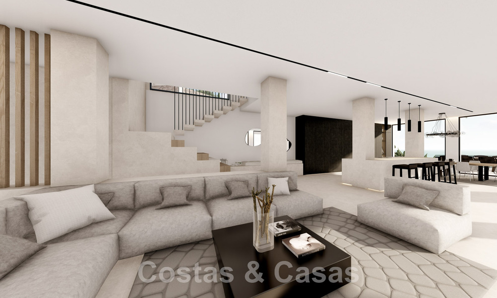 Nueva villa de diseño en venta con vistas panorámicas al mar en zona tranquila a poca distancia de la playa en Manilva, Costa del Sol 48065