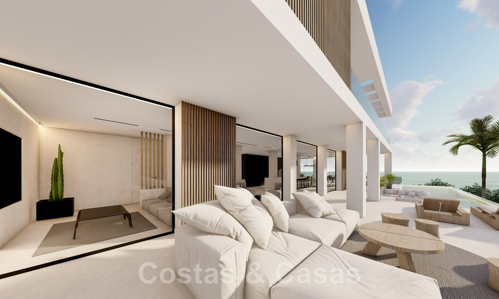 Nueva villa de diseño en venta con vistas panorámicas al mar en zona tranquila a poca distancia de la playa en Manilva, Costa del Sol 48068