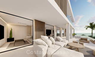 Nueva villa de diseño en venta con vistas panorámicas al mar en zona tranquila a poca distancia de la playa en Manilva, Costa del Sol 48068 