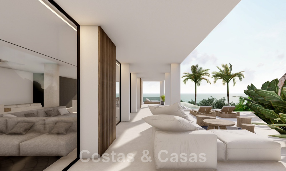 Nueva villa de diseño en venta con vistas panorámicas al mar en zona tranquila a poca distancia de la playa en Manilva, Costa del Sol 48069