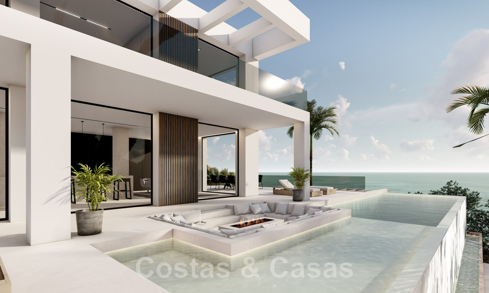Nueva villa de diseño en venta con vistas panorámicas al mar en zona tranquila a poca distancia de la playa en Manilva, Costa del Sol 48070