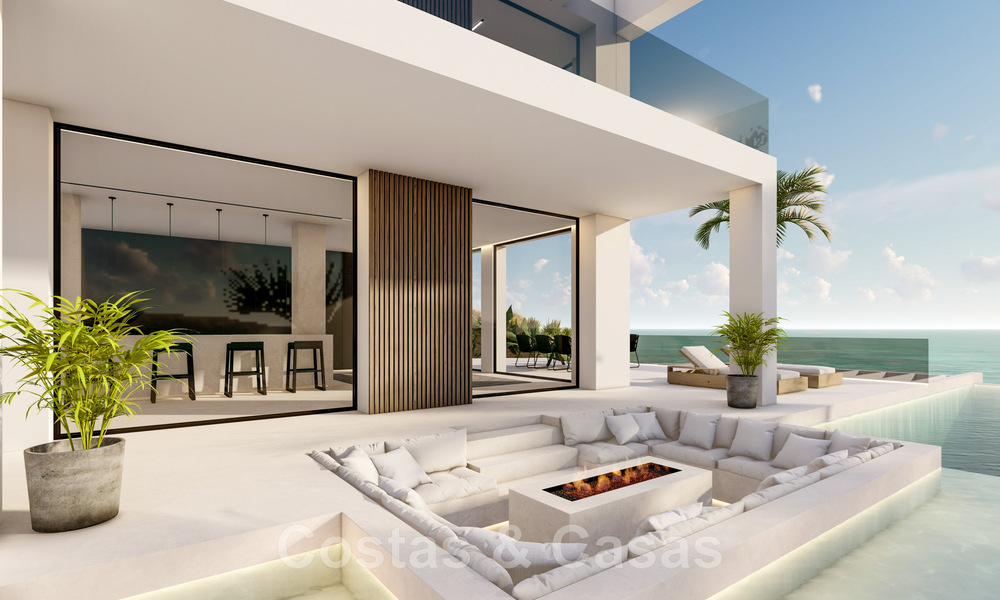 Nueva villa de diseño en venta con vistas panorámicas al mar en zona tranquila a poca distancia de la playa en Manilva, Costa del Sol 48071