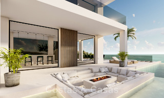 Nueva villa de diseño en venta con vistas panorámicas al mar en zona tranquila a poca distancia de la playa en Manilva, Costa del Sol 48071 