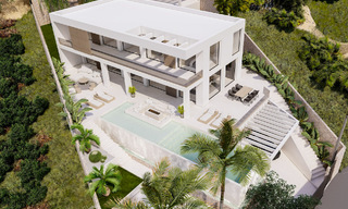 Nueva villa de diseño en venta con vistas panorámicas al mar en zona tranquila a poca distancia de la playa en Manilva, Costa del Sol 48073 