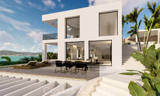 Nueva villa de diseño en venta con vistas panorámicas al mar en zona tranquila a poca distancia de la playa en Manilva, Costa del Sol 48075 