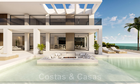 Nueva villa de diseño en venta con vistas panorámicas al mar en zona tranquila a poca distancia de la playa en Manilva, Costa del Sol 48076