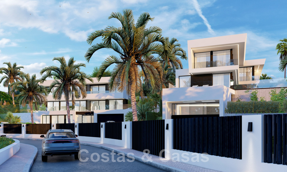 Nuevo! 2 villas modernistas de lujo en venta en una zona verde, con vistas panorámicas al mar al este del centro de Marbella 48107