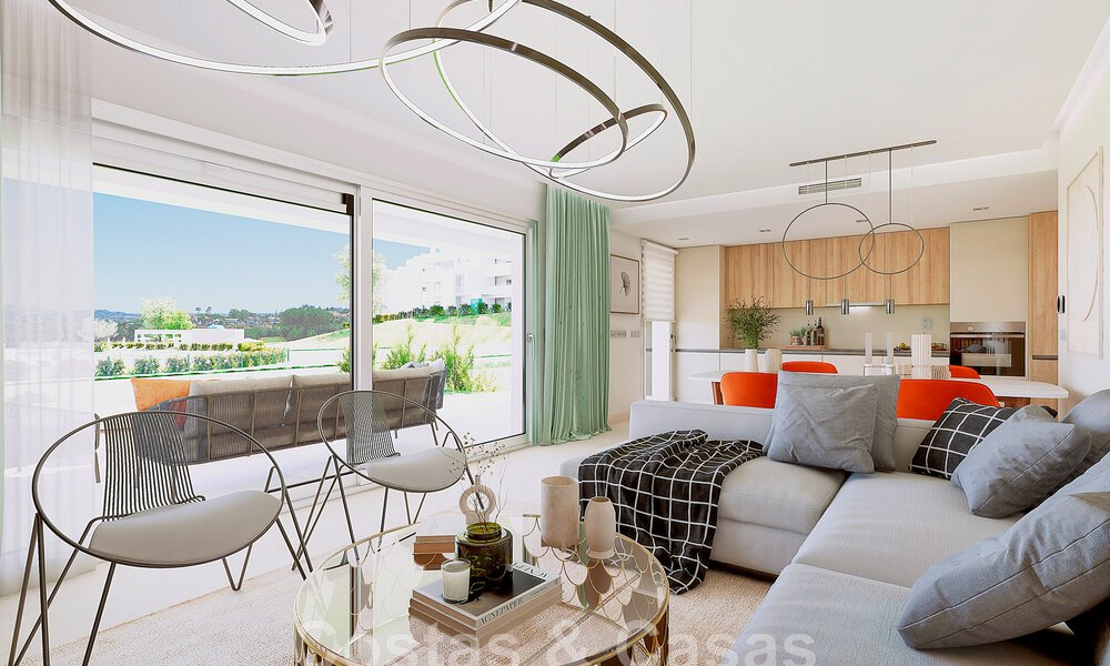 Modernos apartamentos de golf en venta situados en un exclusivo resort de golf en Mijas, Costa del Sol 49190