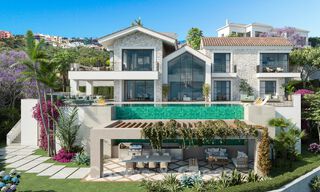 Villa mediterránea de lujo en venta con vistas al mar en prestigiosa urbanización cerrada en La Quinta en Benahavis - Marbella 49229 