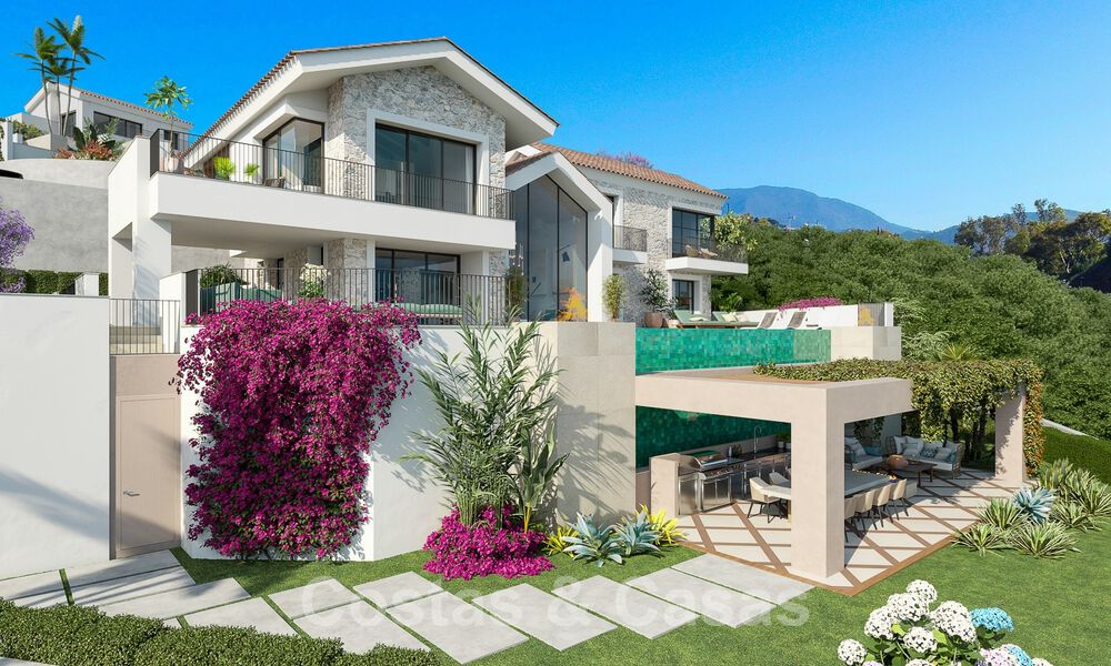 Villa mediterránea de lujo en venta con vistas al mar en prestigiosa urbanización cerrada en La Quinta en Benahavis - Marbella 49230