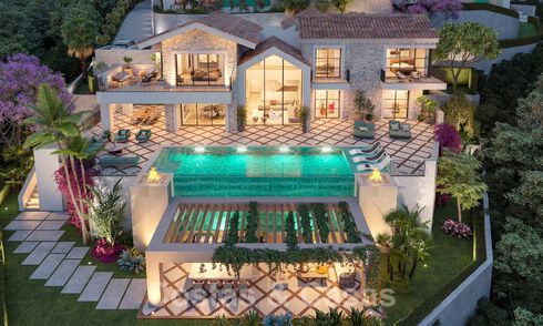 Villa mediterránea de lujo en venta con vistas al mar en prestigiosa urbanización cerrada en La Quinta en Benahavis - Marbella 49243