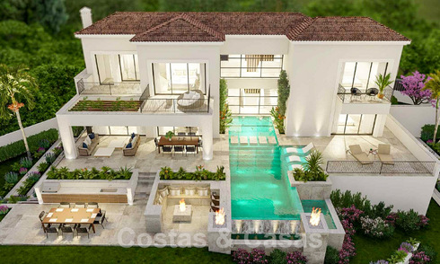 Novedad! Amplia villa de lujo en venta con impresionantes vistas al mar en una comunidad cerrada prominente en La Quinta en Benahavis - Marbella 49333