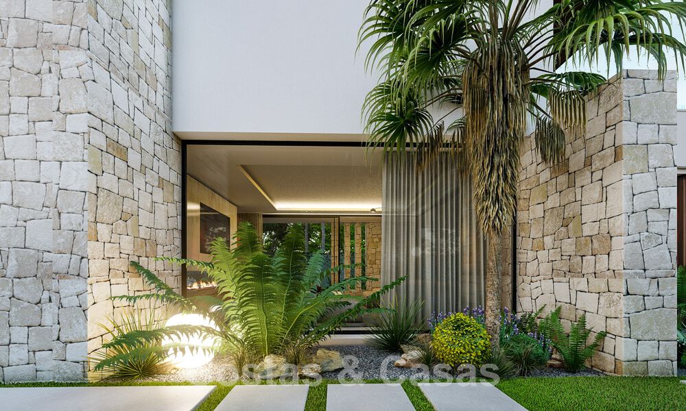 Nueva villa de diseño contemporáneo en venta a un paso de la playa de la Nueva Milla de Oro, entre Marbella y Estepona 50031