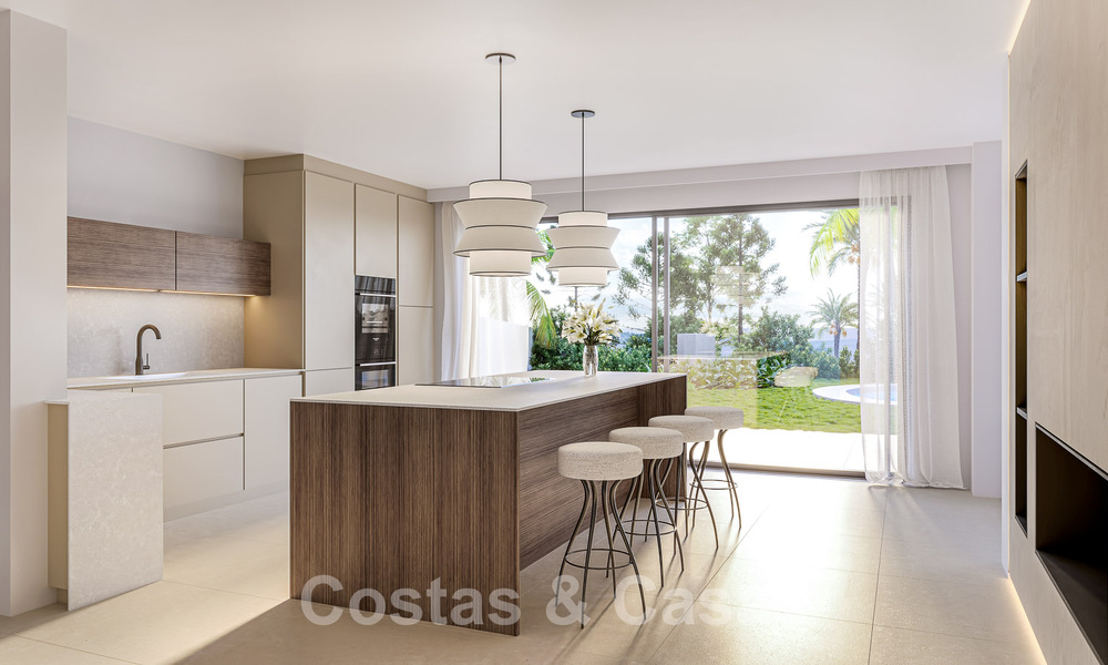 Nueva villa de lujo de atractivo estilo arquitectónico mediterráneo en venta con vistas al campo de golf en el corazón del valle del golf de Nueva Andalucía 50678