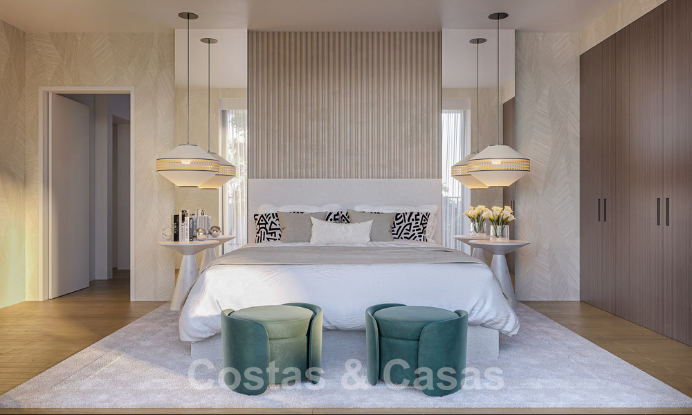 Nueva villa de lujo de atractivo estilo arquitectónico mediterráneo en venta con vistas al campo de golf en el corazón del valle del golf de Nueva Andalucía 50680