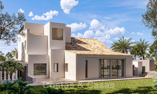 Nueva villa de lujo de atractivo estilo arquitectónico mediterráneo en venta con vistas al campo de golf en el corazón del valle del golf de Nueva Andalucía 50683 