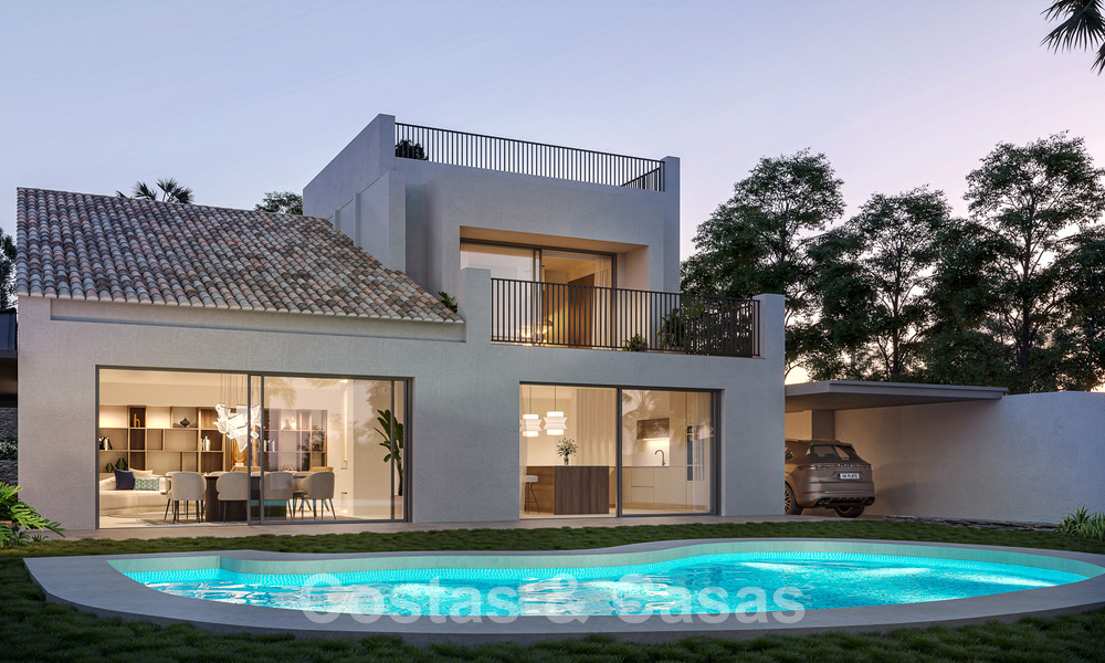 Nueva villa de lujo de atractivo estilo arquitectónico mediterráneo en venta con vistas al campo de golf en el corazón del valle del golf de Nueva Andalucía 50684