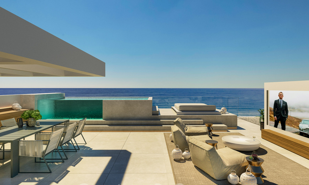 Exclusiva villa de diseño en venta en primera línea de playa con preciosas vistas al mar en la Nueva Milla de Oro entre Marbella y Estepona 51191
