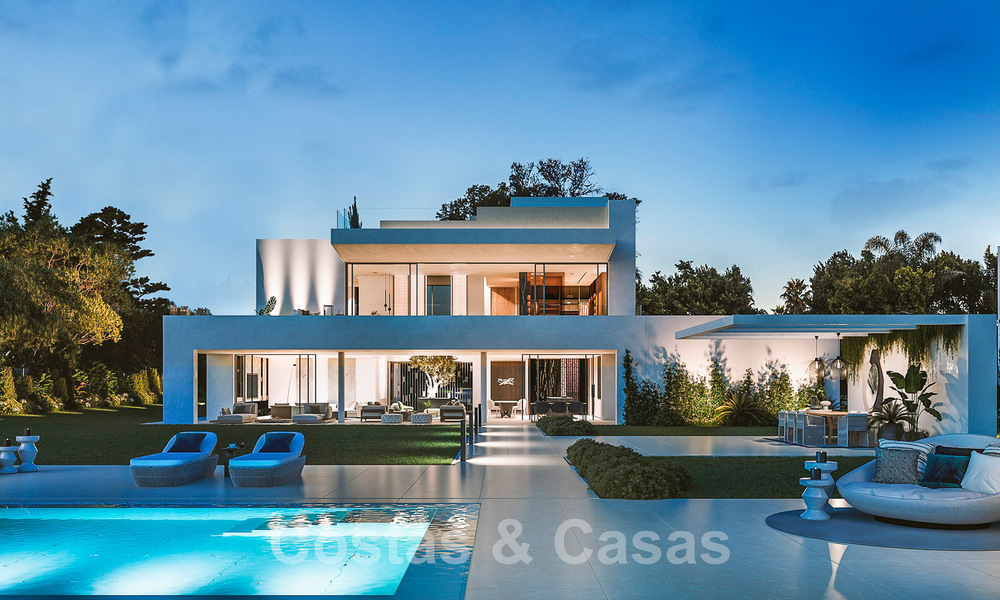 Exclusiva villa de diseño en venta en primera línea de playa con preciosas vistas al mar en la Nueva Milla de Oro entre Marbella y Estepona 51199