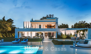 Exclusiva villa de diseño en venta en primera línea de playa con preciosas vistas al mar en la Nueva Milla de Oro entre Marbella y Estepona 51199 