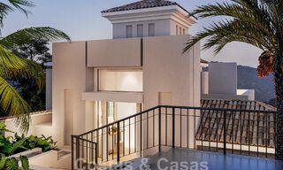 Nueva villa de lujo en venta con un estilo arquitectónico contemporáneo situada en una comunidad segura de Nueva Andalucia, Marbella 51463 