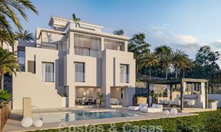 Nueva villa de lujo en venta con un estilo arquitectónico contemporáneo situada en una comunidad segura de Nueva Andalucia, Marbella 51465 