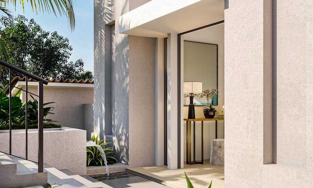 Nueva villa de lujo en venta con un estilo arquitectónico contemporáneo situada en una comunidad segura de Nueva Andalucia, Marbella 51469