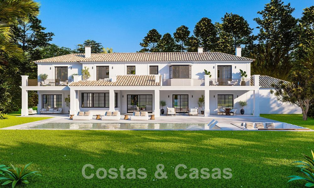 Parcela + proyecto de villa de lujo en venta en una urbanización tranquila a poca distancia de la playa en Guadalmina Baja, Marbella 52606
