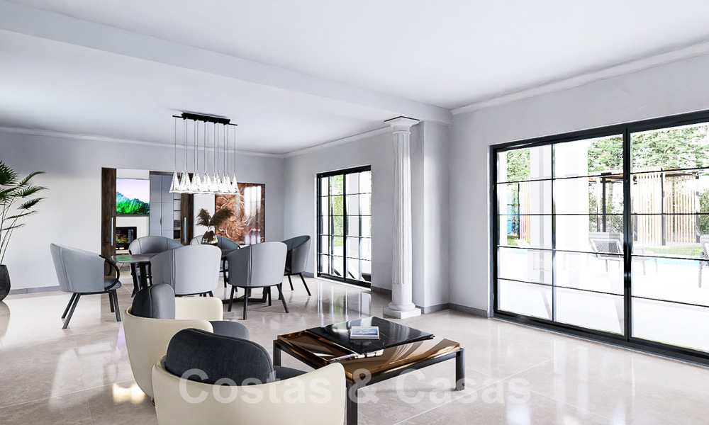 Parcela + proyecto de villa de lujo en venta en una urbanización tranquila a poca distancia de la playa en Guadalmina Baja, Marbella 52611