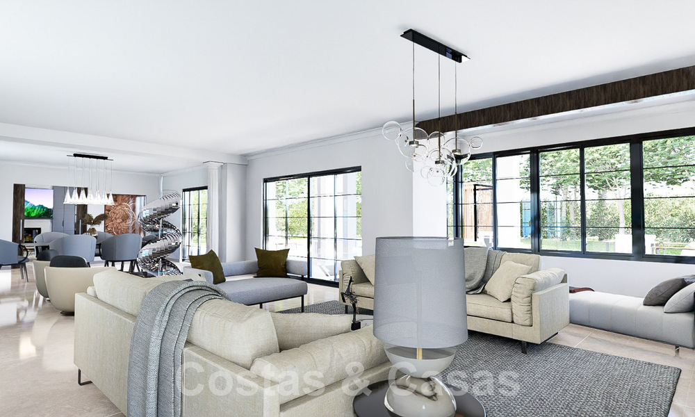 Parcela + proyecto de villa de lujo en venta en una urbanización tranquila a poca distancia de la playa en Guadalmina Baja, Marbella 52612