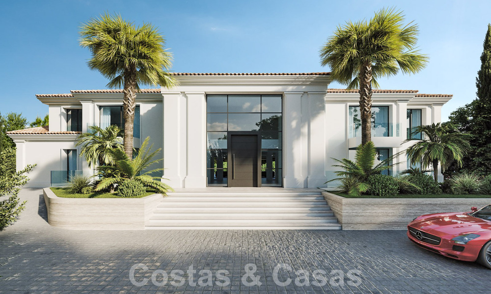Parcela + proyecto de construcción exclusivo en venta para una impresionante villa de diseño, a poca distancia del campo de golf La Quinta en Benahavis - Marbella 52626