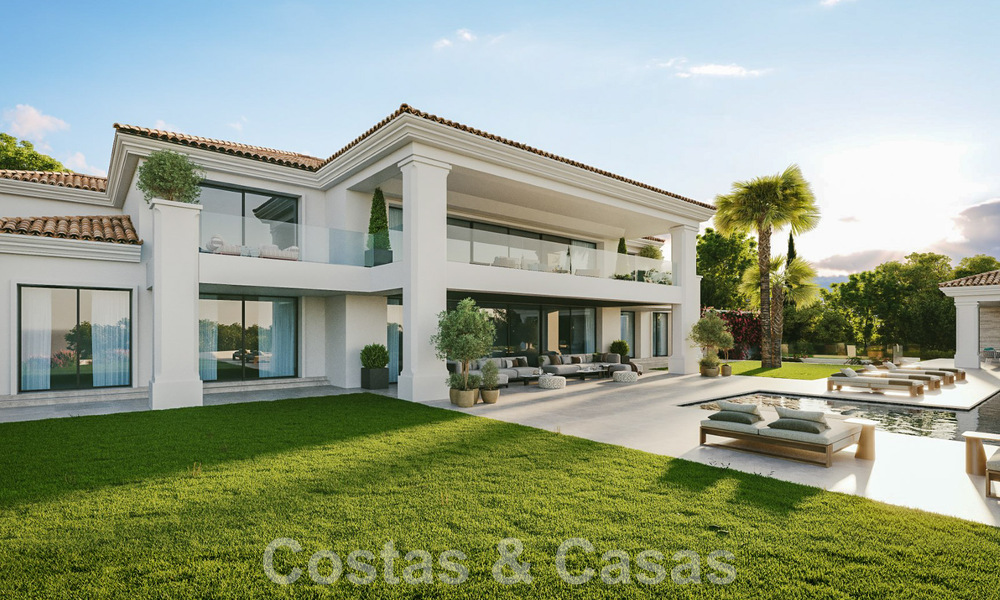 Parcela + proyecto de construcción exclusivo en venta para una impresionante villa de diseño, a poca distancia del campo de golf La Quinta en Benahavis - Marbella 52629