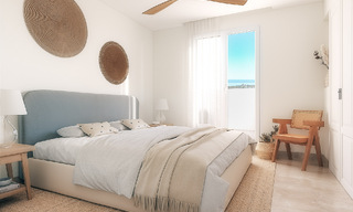 Apartamentos contemporáneos de estilo andaluz en venta con vistas panorámicas al mar en el valle del golf de Nueva Andalucía, Marbella 51637 