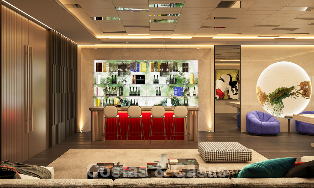 Nueva villa de diseño en venta con vistas despejadas al campo de golf en Los Flamingos Golf resort en Marbella - Benahavis 52149