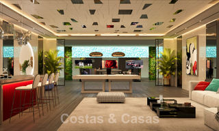 Nueva villa de diseño en venta con vistas despejadas al campo de golf en Los Flamingos Golf resort en Marbella - Benahavis 52153 