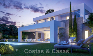 Nuevas villas de lujo modernistas en venta en un complejo de golf de 5 estrellas en Mijas, Costa del Sol 53385 